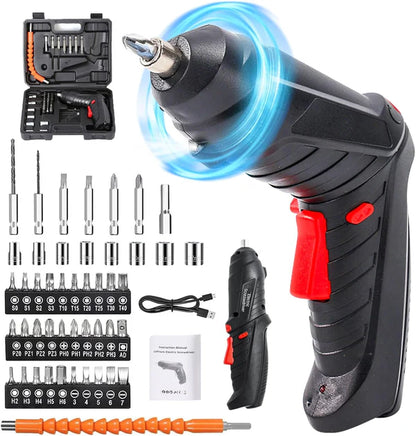 TurboFix Pro™: Kit 47 Piezas Destornillador Inalámbrico Elétrico