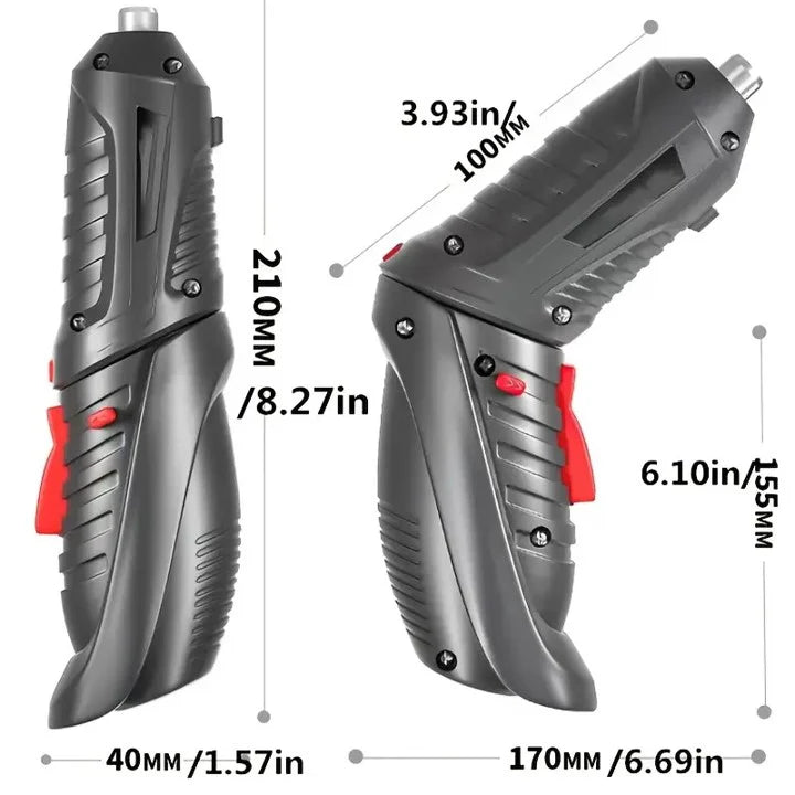 TurboFix Pro™: Kit 47 Piezas Destornillador Inalámbrico Elétrico